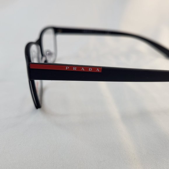 Prada Linea Rossa PS 50GV Rx-able Men's Eyeglasses Black Rubber Made in Italy - Picture 6 of 7